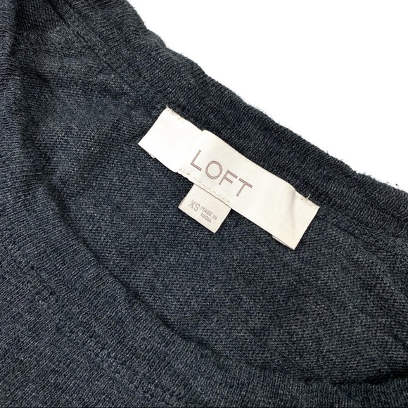 LOFT “You’re Welcome”Dark Gray Sweater Long Sleeve - Picture 6 of 7